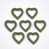 Painted Poplar Wood Pendants WOOD-T021-06K-1