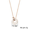 Roman Numerals Natual Shell Interlocking Rings Pendant Necklace with Stainless Steel Cable Chains PT5886-1