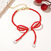 Glass Seed Beaded Bowknot Bracelet & Necklace Set ZN6735-2-2