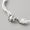 Survival Polyester Cord Bracelet with Alloy Shark Shape Clasps BJEW-WH0014-046P-04-3