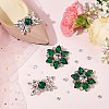 WADORN 4Pcs 2 Styles Flower Brass Rhinestone Shoe Decorations AJEW-WR0002-42A-5