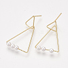 Brass Dangle Stud Earrings KK-S348-413-2