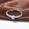 S925 Sterling Silver Adjustable Letter Rings for Women RJEW-M068-01P-C-4