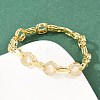 Oval Brass Micro Pave Clear Cubic Zirconia Link Chain Bracelets for Women BJEW-T025-03C-G-2