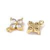 Brass with Glass Rhinestone Charms KK-B079-17G-2