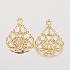 201 Stainless Steel Filigree Pendants X-STAS-F162-35G-2