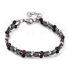 Dyed & Heated Natural Red Tiger Eye Beaded Bracelets BJEW-P339-03P-01-1