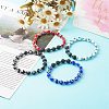 Handmade Evil Eye Lampwork Beaded Stretch Bracelets BJEW-JB06466-7