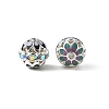 Brass & Alloy & Rhinestone Enamel Beads RB-CBA973B-11B-P-2