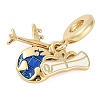 Rack Plating Brass Enamel European Dangle Charms KK-P287-12G-2