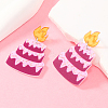 Cartoon Acrylic Cake Dangle Stud Earrings GV7374-3-2