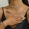 Brass Rhinestone Bracelets & Stud Earrings & Pendant Necklaces Sets FS-WG2806F-03-2