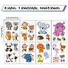 8 Sheets 8 Styles Animal PVC Waterproof Wall Stickers DIY-WH0345-092-2