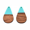 Opaque Resin & Walnut Wood Pendants RESI-N025-030-B03-1