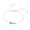 Nylon Braided Bead Adjustable Anklets AJEW-AN00605-3