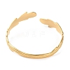 304 Stainless Steel Feather Shape Cuff Bangles BJEW-F457-13G-2