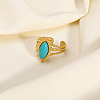 Horse Eye Synthetic Turquoise Ring QI0538-4