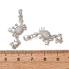 Brass Micro Pave Clear Cubic Zirconia Pendants CU-CBAFC45-01P-3