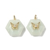 Natural Flower Amazonite Faceted Pendants G-P585-01G-05-1