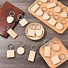 20Pcs 4 Styles Natural Wood Keychains HJEW-YW0001-10-4