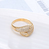 Brass Micro Pave Clear Cubic Zirconia Cuff Rings FS-WG5F4B0-08-1