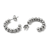Non-Tarnish 304 Stainless Steel Round Beaded C-shape Stud Earring STAS-P319-37P-2