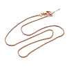 1.5mm Rack Plating Brass Box Chain Adjustable Slider Necklaces for Women Men MAK-L044-35RG-1