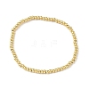 Brass Round Beaded Stretch Bracelets for Men Women BJEW-B148-05A-G-4