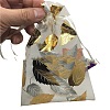 Gold Stamping Leaf Organza Printed Gift Bags with Drawstring LS-PW-WGCD8B4-02-1