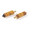 Faceted Natural Tiger Eye Pointed Pendants G-H252-F04-2