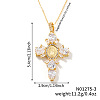 Brass Pave Cubic Zirconia Virgin Mary Cross Pendant Necklaces LS-FU1040-3-2