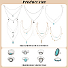 ANATTASOUL 15Pcs 15 Style Oval & Teardrop & Feather Synthetic Turquoise Pendants Multi-layer Necklaces & Finger Rings SJEW-AN0001-43-2