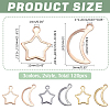 120Pcs 6 Styles 304 Stainless Steel Open Pendants STAS-WR0001-19C-2