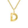 Personalized Stainless Steel Textured Alphabet Initial Pendant Necklaces for Women Men RF0956-4-1