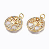 Brass Micro Pave clear Cubic Zirconia Pendants ZIRC-N039-166-NF-3