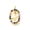 Brass Micro Pave Cubic Zirconia Pendants ZIRC-P123-01G-X02-1