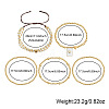 5Pcs 5 Styles 304 Stainless Steel Beads Stretch Bracelets UF8156-1-4