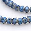 Full Rainbow Plated Faceted Rondelle  Glass Beads Strands GLAA-A024B-FR03-1