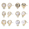 12Pcs 6 Style Alloy & Brass Stud Earring Findings DIY-SZ0009-36-1