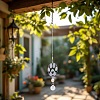 2Pcs 201 Stainless Steel Paw Print Shape & Rainbow Crystal Glass Hanging Suncatcher HJEW-TA00447-10