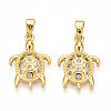 Brass Micro Pave Cubic Zirconia Pendants KK-N257-06G-1