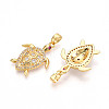 Brass Micro Pave Cubic Zirconia Pendants X-KK-N257-05G-2