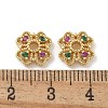 Brass Micro Pave Cubic Zirconia Bead Caps ZIRC-F141-14G-2