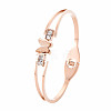 Crystal Rhinestone Butterfly Bangle BJEW-N017-019RG-3