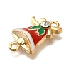 Christmas Bell Alloy Red Enamel Links FIND-I040-03A-2