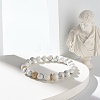 Natural Howlite Round Beads Stretch Bracelets Set BJEW-JB06980-01-5