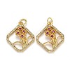 Brass Micro Pave Cubic Zirconia Pendants ZIRC-L100-027G-1