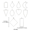 10Pcs Alloy Open Back Bezel Pendants PALLOY-YWC0002-02S-4