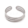 Non-Tarnish 304 Stainless Steel Triple Line Open Cuff Rings for Women RJEW-G285-73P-2