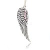 Antique Silver Plated Alloy Wing Big Pendants LS-ALRI-N019-05-1